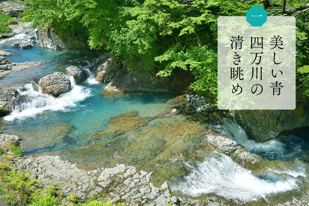 美しい青 四万川の清き眺め